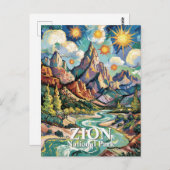 Van Gogh Zion Virgin River Patriarchs Custom Briefkaart (Voorkant / Achterkant)