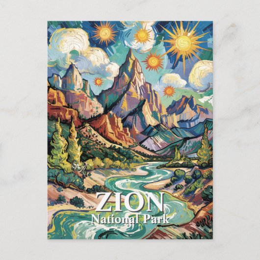 Van Gogh Zion Virgin River Patriarchs Custom Briefkaart (Voorkant)