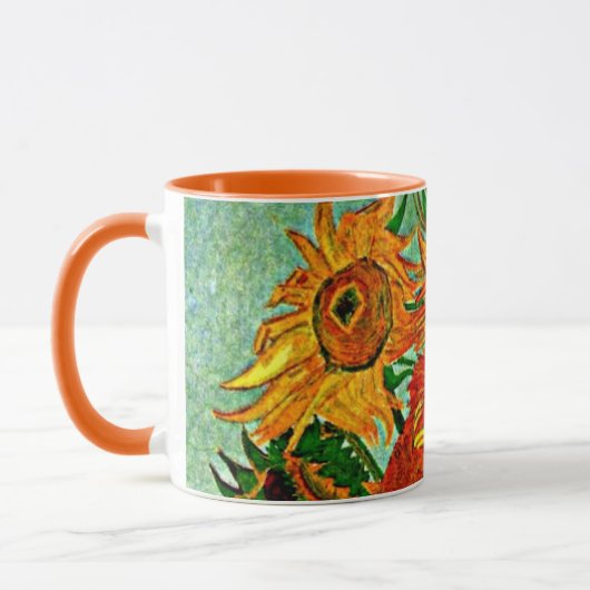 Van Gogh - Zonnebloemen 12 Mok met tweetone koffie (Links)