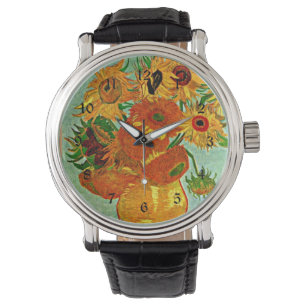 Van Gogh - Zonnebloemen 12, Stilleven vaas Horloge