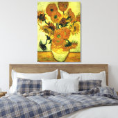 Van Gogh - Zonnebloemen 14, beroemd schilderij Canvas Afdruk (Insitu (Slaapkamer))