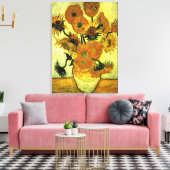 Van Gogh - Zonnebloemen 14, beroemd schilderij Canvas Afdruk (Insitu (Woonkamer))