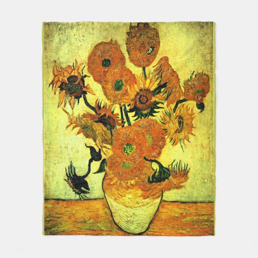 Van Gogh - Zonnebloemen 14, beroemd schilderij, Fleece Deken (Voorkant)