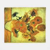 Van Gogh - Zonnebloemen 14, beroemd schilderij, Fleece Deken (Voorkant (Horizontaal))