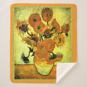 Van Gogh - Zonnebloemen 14, beroemd schilderij, Sherpa Deken