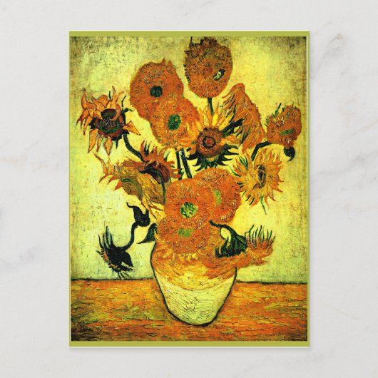 Van Gogh - Zonnebloemen, 14, Briefkaart (Voorkant)