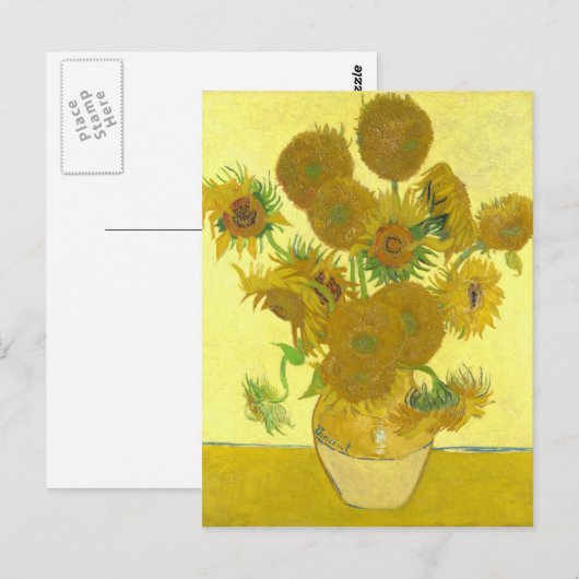 Van Gogh | Zonnebloemen | 1888 Briefkaart (Voorkant / Achterkant)