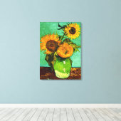 Van Gogh - Zonnebloemen (3) Canvas Afdruk (Insitu (Houten vloer))