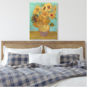 Van Gogh - Zonnebloemen, 3e versie, herhaling Canvas Afdruk (Insitu (Slaapkamer))