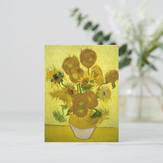 Van Gogh - Zonnebloemen, 4e versie, herhaling Briefkaart (Staand voorkant)
