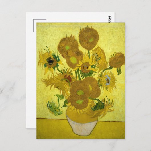 Van Gogh - Zonnebloemen, 4e versie, herhaling Briefkaart (Voorkant / Achterkant)