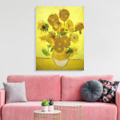 Van Gogh - Zonnebloemen, 4e versie, herhaling Canvas Afdruk (Insitu (Woonkamer))