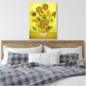 Van Gogh - Zonnebloemen, 4e versie, herhaling Canvas Afdruk (Insitu (Slaapkamer))