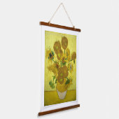 Van Gogh - Zonnebloemen, 4e versie, herhaling Hangend Wandkleed (Gebogen)