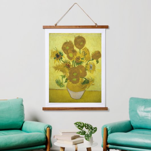 Van Gogh - Zonnebloemen, 4e versie, herhaling Hangend Wandkleed (Woonkamer)