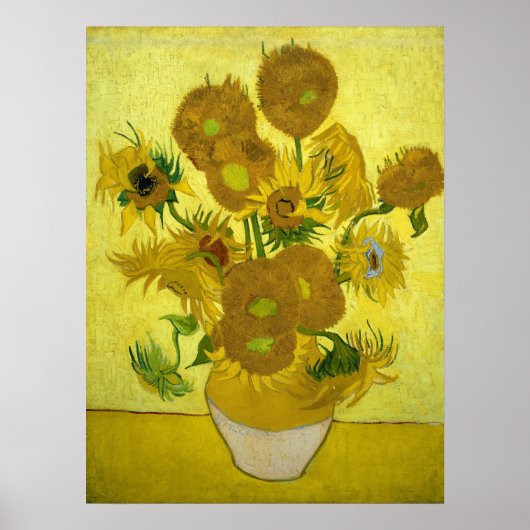 Van Gogh - Zonnebloemen, 4e versie, herhaling Poster (Voorkant)