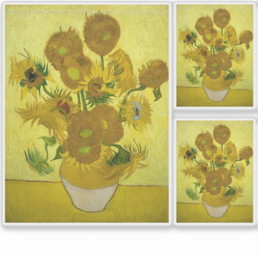 Van Gogh - Zonnebloemen, 4e versie, herhaling Sticker (Voorkant)