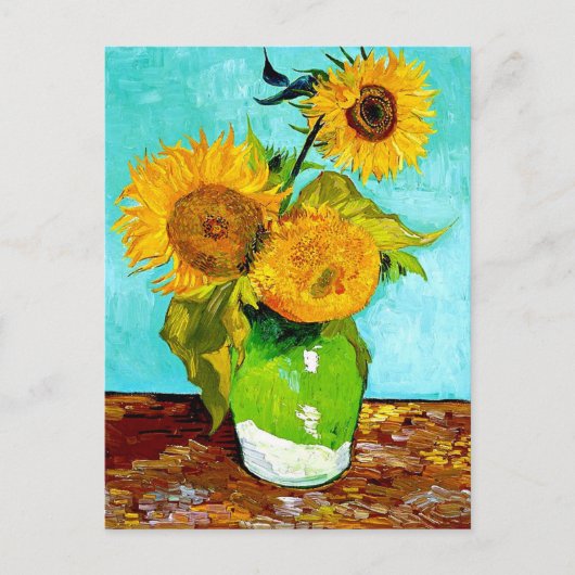 Van Gogh - Zonnebloemen - Art Post Card Briefkaart (Voorkant)