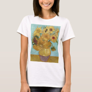 Van Gogh Zonnebloemen - Blauwe & Gele Impressionis T-shirt