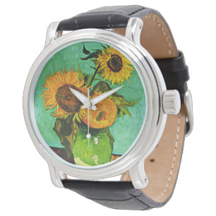 Van Gogh - Zonnebloemen drie, beroemde schilderij, Horloge