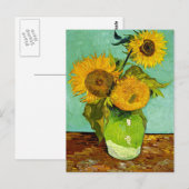 Van Gogh - Zonnebloemen, Drie Briefkaart (Voorkant / Achterkant)