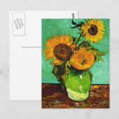 Van Gogh - Zonnebloemen, Drie, Briefkaart (Voorkant / Achterkant)