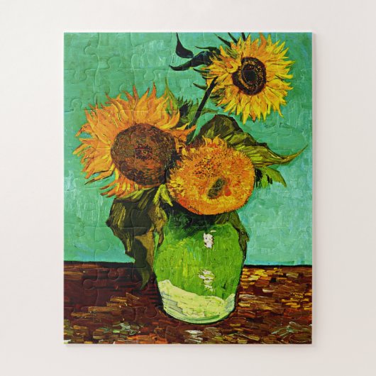 Van Gogh - Zonnebloemen, Drie, Legpuzzel (Verticaal)