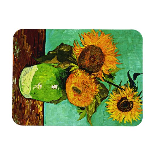 Van Gogh - Zonnebloemen, Drie, Magneet (Horizontaal)
