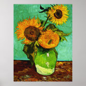 Van Gogh - Zonnebloemen, Drie, Poster (Voorkant)