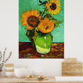 Van Gogh - Zonnebloemen, Drie, Poster (Keuken)