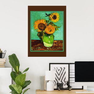 Van Gogh - Zonnebloemen, Drie, Poster