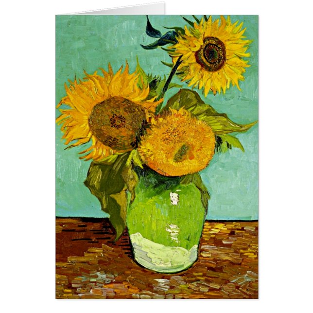 Van Gogh - Zonnebloemen (drie), schilderij van Van (Voorkant)