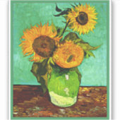 Van Gogh - Zonnebloemen (drie) Sticker (Voorkant)