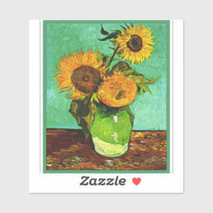 Van Gogh - Zonnebloemen (drie) Sticker