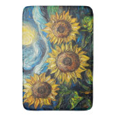 Van Gogh Zonnebloemen en sterrennacht Badmat (Voorkant Verticaal)