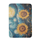 Van Gogh Zonnebloemen en sterrennacht Badmat (Voorkant Verticaal)