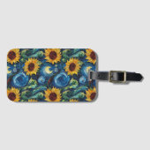 Van Gogh Zonnebloemen en sterrennacht Bagagelabel (Voorkant (horizontaal))