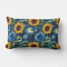 Van Gogh Zonnebloemen en sterrennacht Kussen