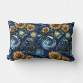 Van Gogh Zonnebloemen en sterrennacht Kussen