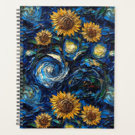 Van Gogh Zonnebloemen en sterrennacht Planner