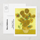 Van Gogh | Zonnebloemen I | Adreswijziging Aankondigingskaart (Voorkant / Achterkant)