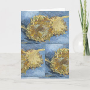 Van Gogh Zonnebloemen - Krachtig Blauw & Goud Kuns Kaart