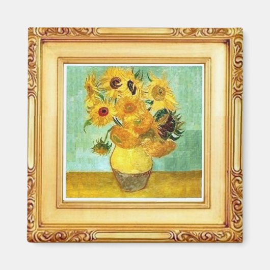 Van Gogh - Zonnebloemen - Kunst Magneet (Voorkant)