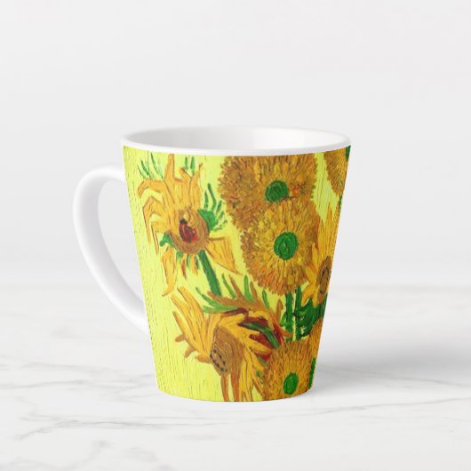 Van Gogh Zonnebloemen Latte Mok (Linkerhoek)