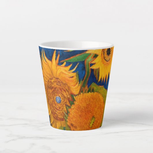 Van Gogh Zonnebloemen Latte Mok (Voorkant)