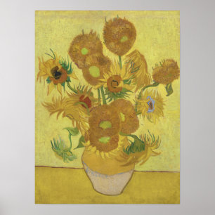 Van Gogh Zonnebloemen - Levendig Geel op Geel Poster