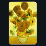 Van Gogh Zonnebloemen Magneet<br><div class="desc">Van Gogh Zonnebloemen magneet. Olieverf op doek uit 1888. Vaas met vijftien zonnebloemen is een van de meest geliefde stillevens van Vincent Van Gogh. Het briljante gebruik van gele kleuren roept rustig het einde van de zomer op. Een geweldig cadeau voor liefhebbers van zonnebloemen, Van Gogh, impressionisme en stilleven kunst....</div>