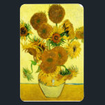 Van Gogh Zonnebloemen Magneet<br><div class="desc">Van Gogh Zonnebloemen magneet. Olieverf op doek uit 1888. Vaas met vijftien zonnebloemen is een van de meest geliefde stillevens van Vincent Van Gogh. Het briljante gebruik van gele kleuren roept rustig het einde van de zomer op. Een geweldig cadeau voor liefhebbers van zonnebloemen, Van Gogh, impressionisme en stilleven kunst....</div>