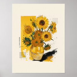 Van Gogh Zonnebloemen Modern  Poster