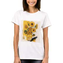Van Gogh Zonnebloemen Moderne Remix T-Shirt